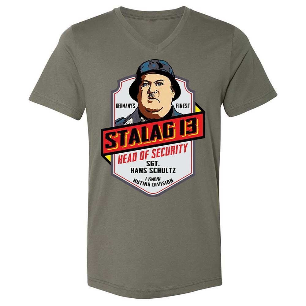 Unisex V-Neck T-Shirt - 7ATB43KP - Military Green - 15