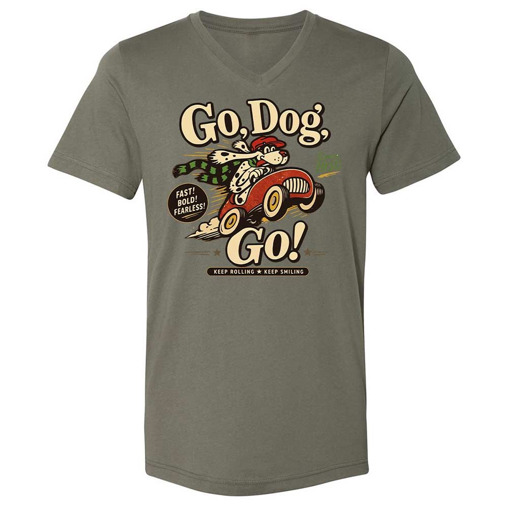 Unisex V-Neck T-Shirt - L5GDX3KP - Military Green - 15