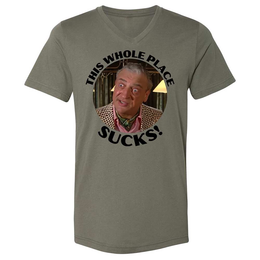 Unisex V-Neck T-Shirt - UZTSN6TW - Military Green - 15
