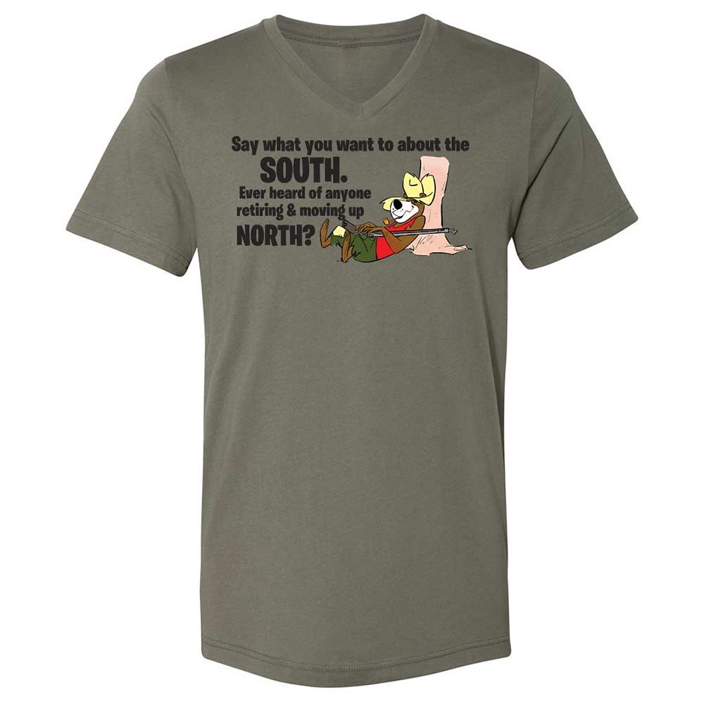 Unisex V-Neck T-Shirt - Q2PQ94JK - Military Green - 15