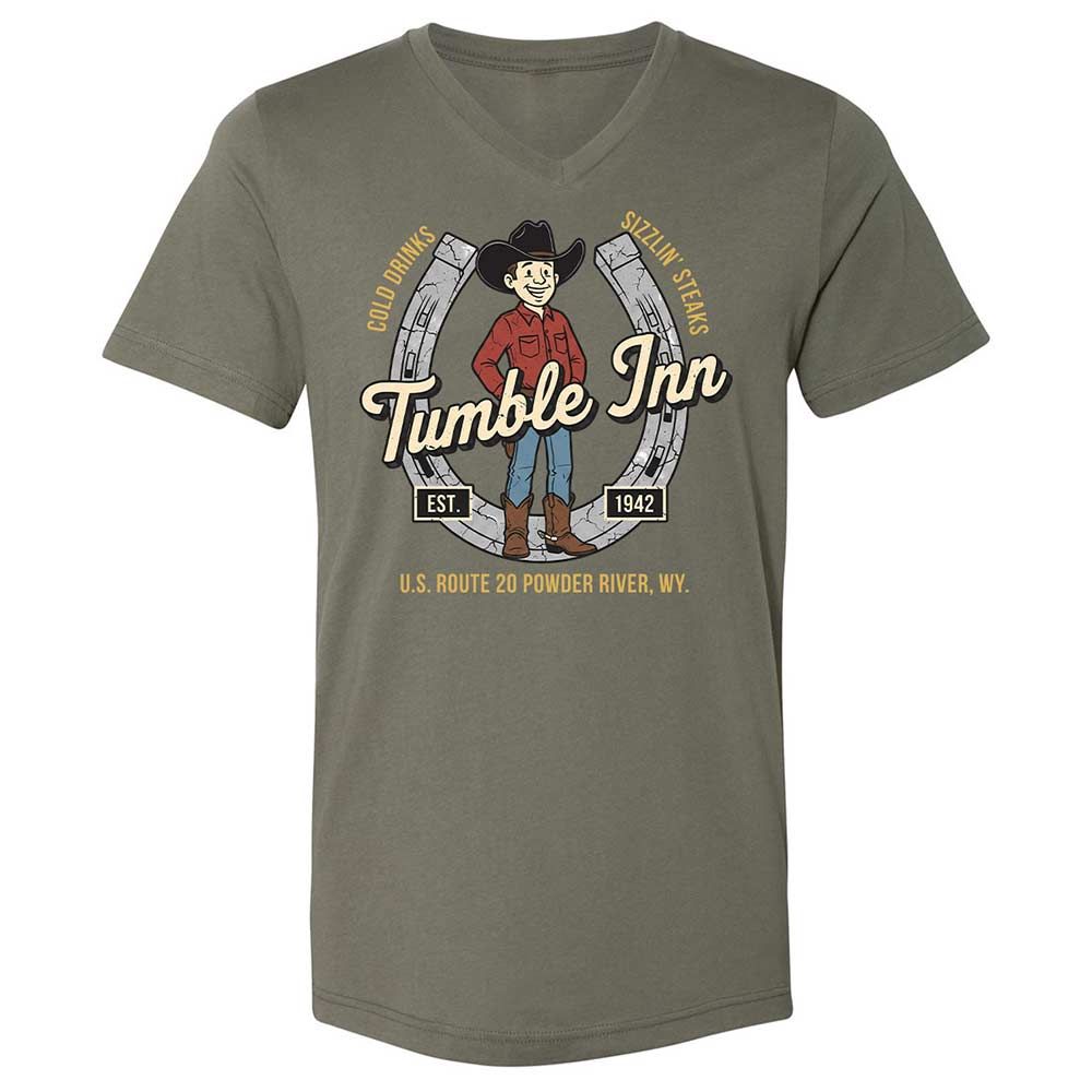 Unisex V-Neck T-Shirt - 65EF5G7D - Military Green - 15