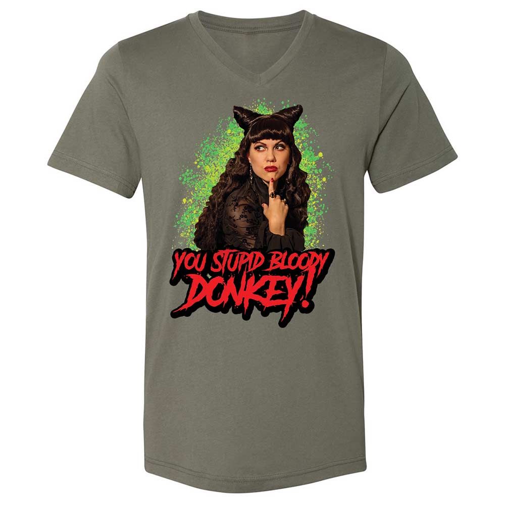 Unisex V-Neck T-Shirt - HX5DU2ZS - Military Green - 15