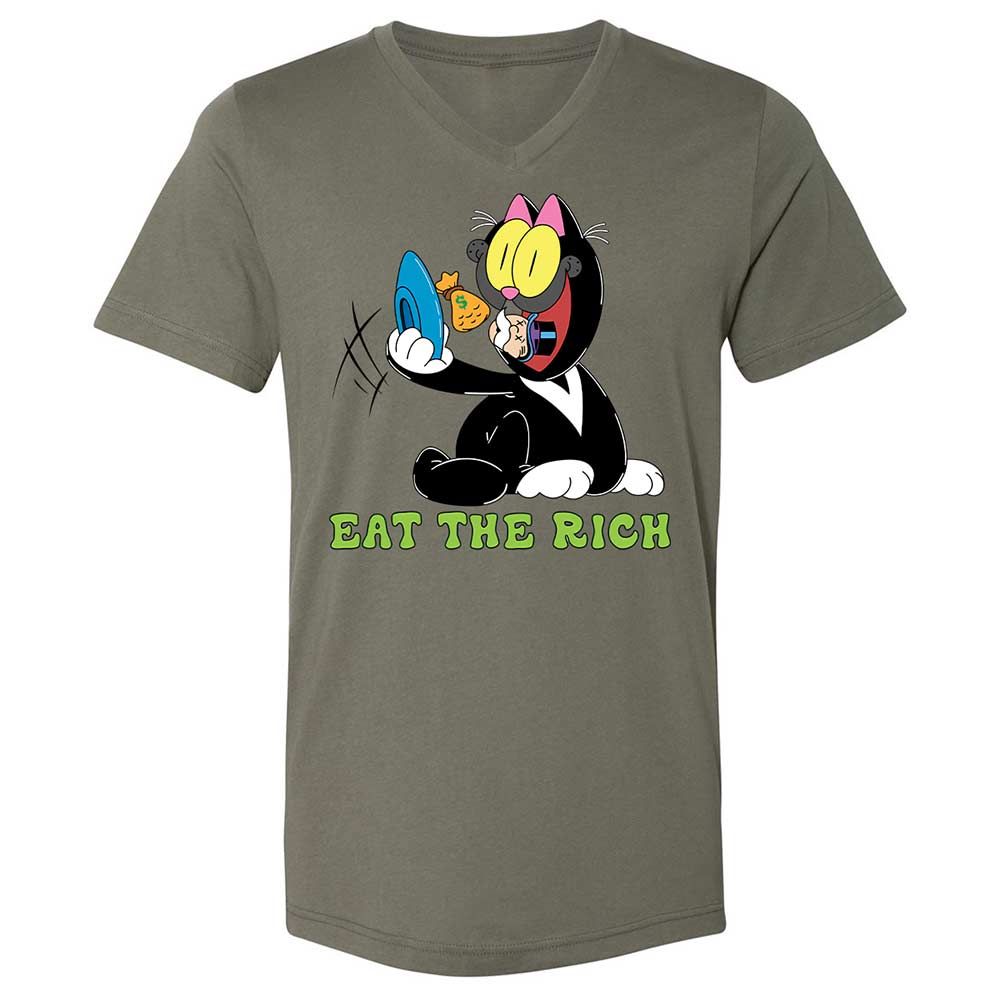Unisex V-Neck T-Shirt - 8HVVUXP4 - Military Green - 15