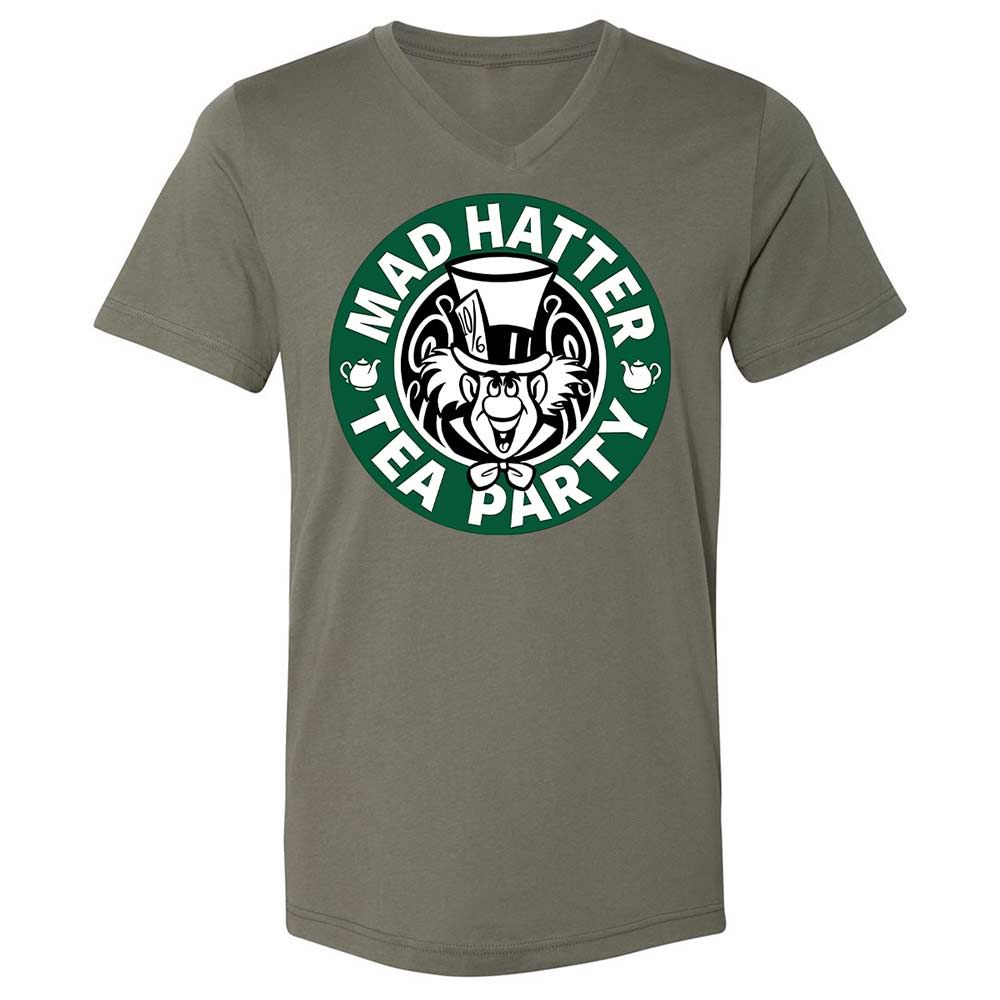Unisex V-Neck T-Shirt - F5XBNC8B - Military Green - 15