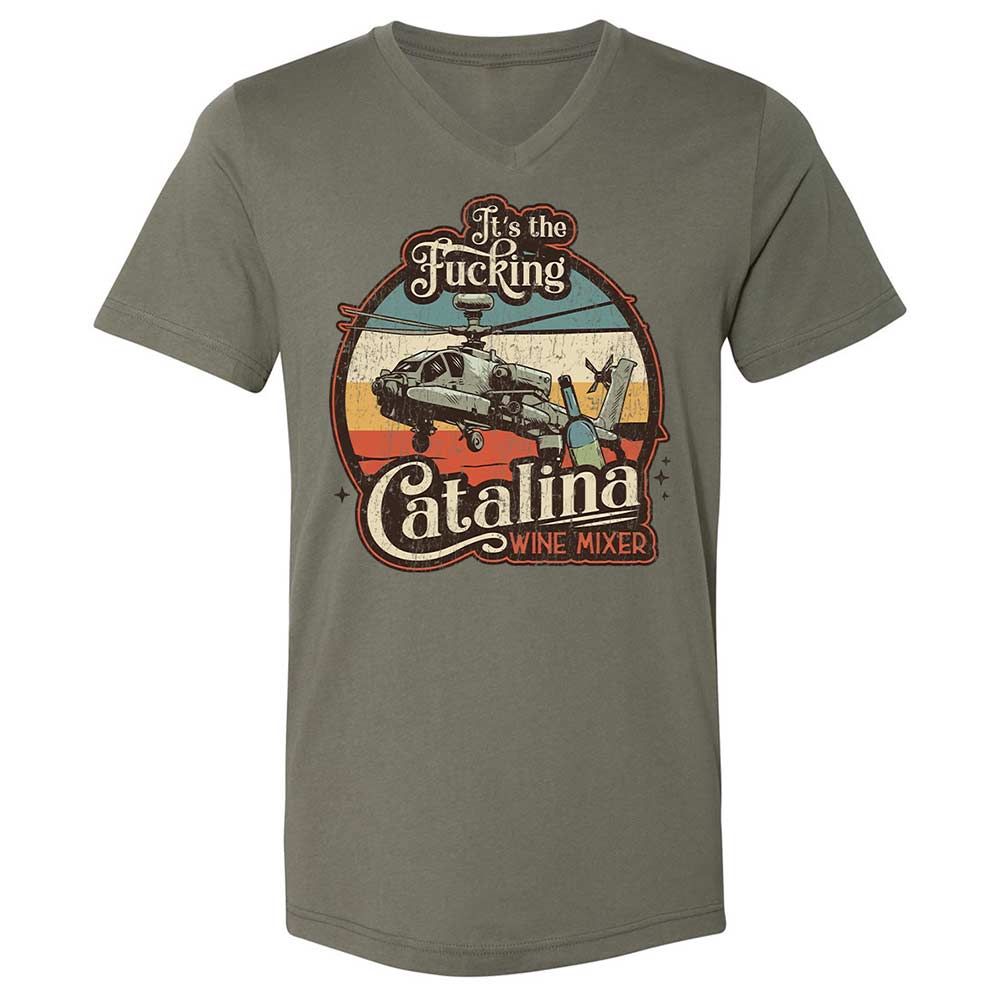 Unisex V-Neck T-Shirt - RTGQRCQB - Military Green - 15