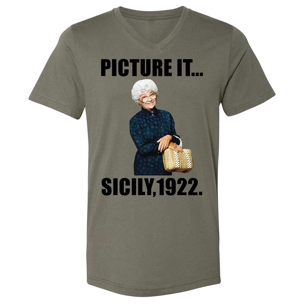 Unisex V-Neck T-Shirt - HHEW922S - Military Green - 15