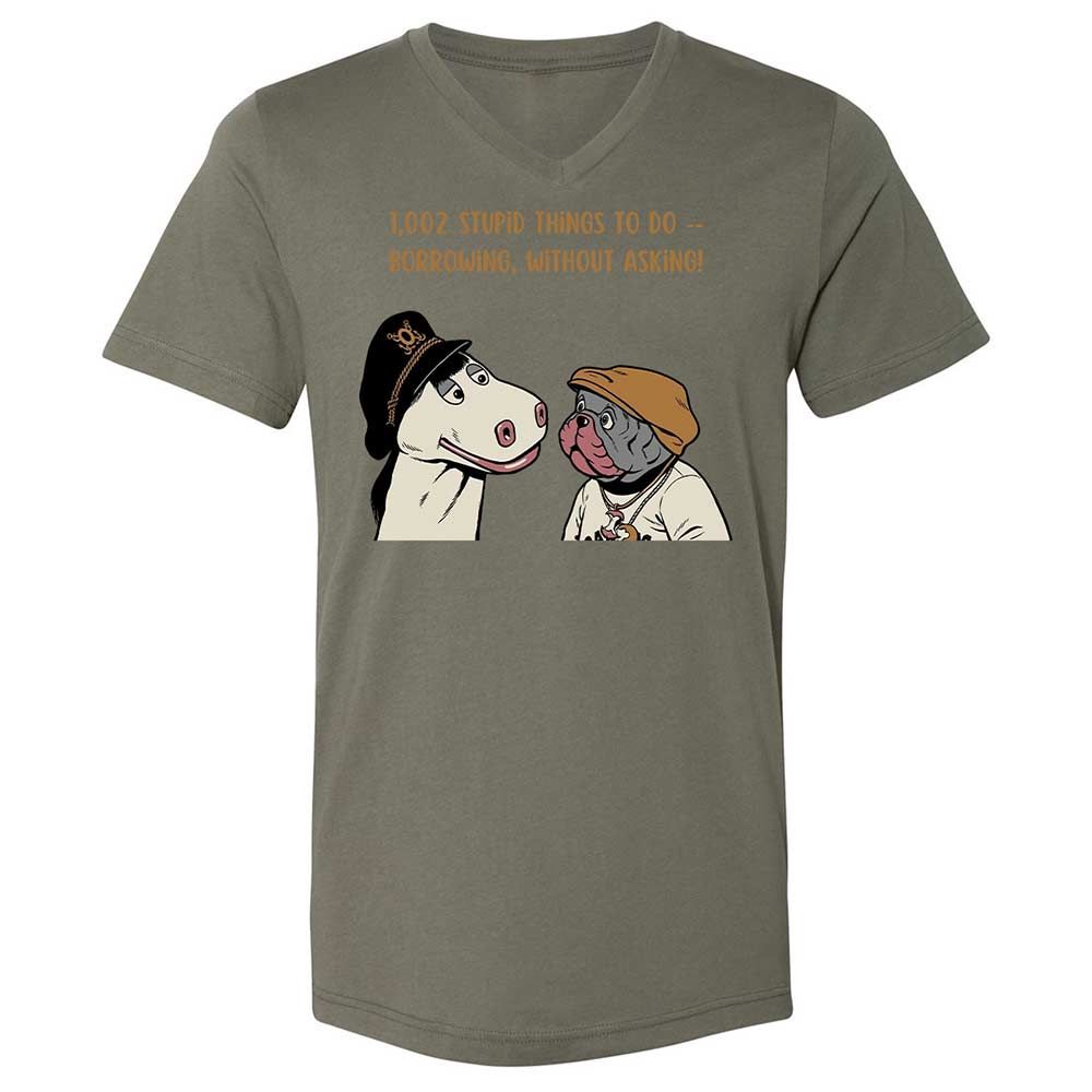 Unisex V-Neck T-Shirt - 22NX9WNR - Military Green - 15
