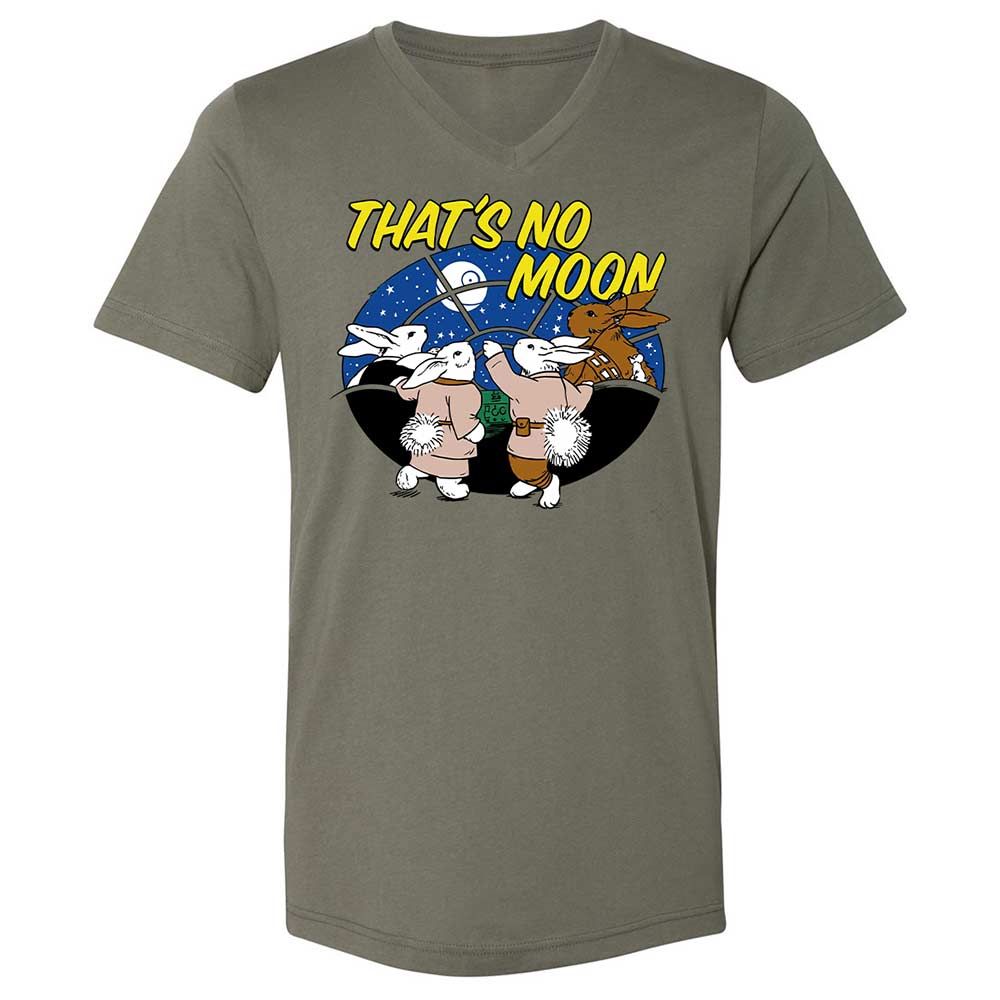 Unisex V-Neck T-Shirt - White - Military Green - 15