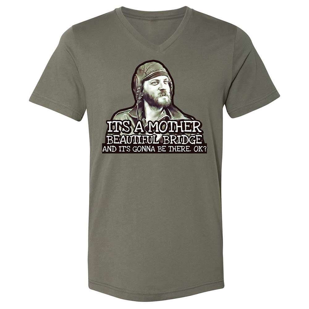 Unisex V-Neck T-Shirt - SF9JU4QY - Military Green - 15