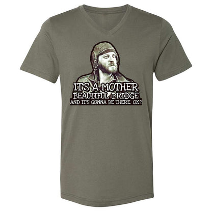 Unisex V-Neck T-Shirt - SF9JU4QY - Military Green - 15