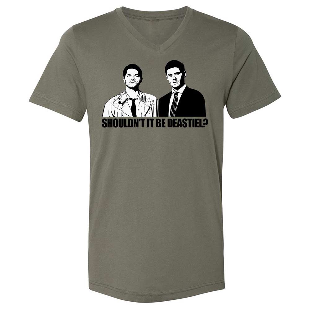 Unisex V-Neck T-Shirt - 67J8GAV5 - Military Green - 15