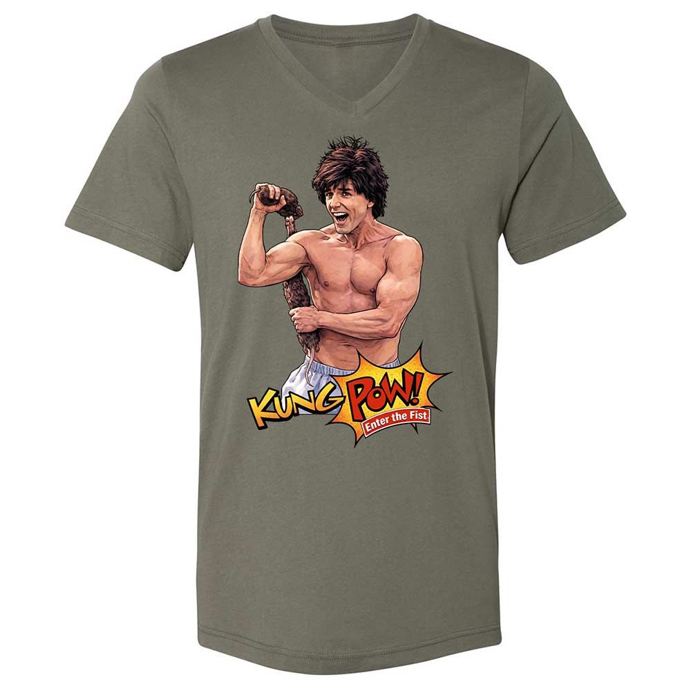 Unisex V-Neck T-Shirt - 64Z6JHMP - Military Green - 15