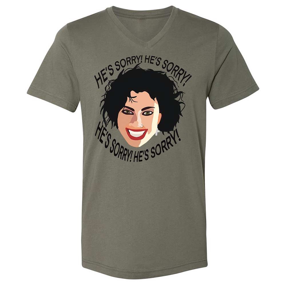 Unisex V-Neck T-Shirt - YQPNK5FU - Military Green - 15