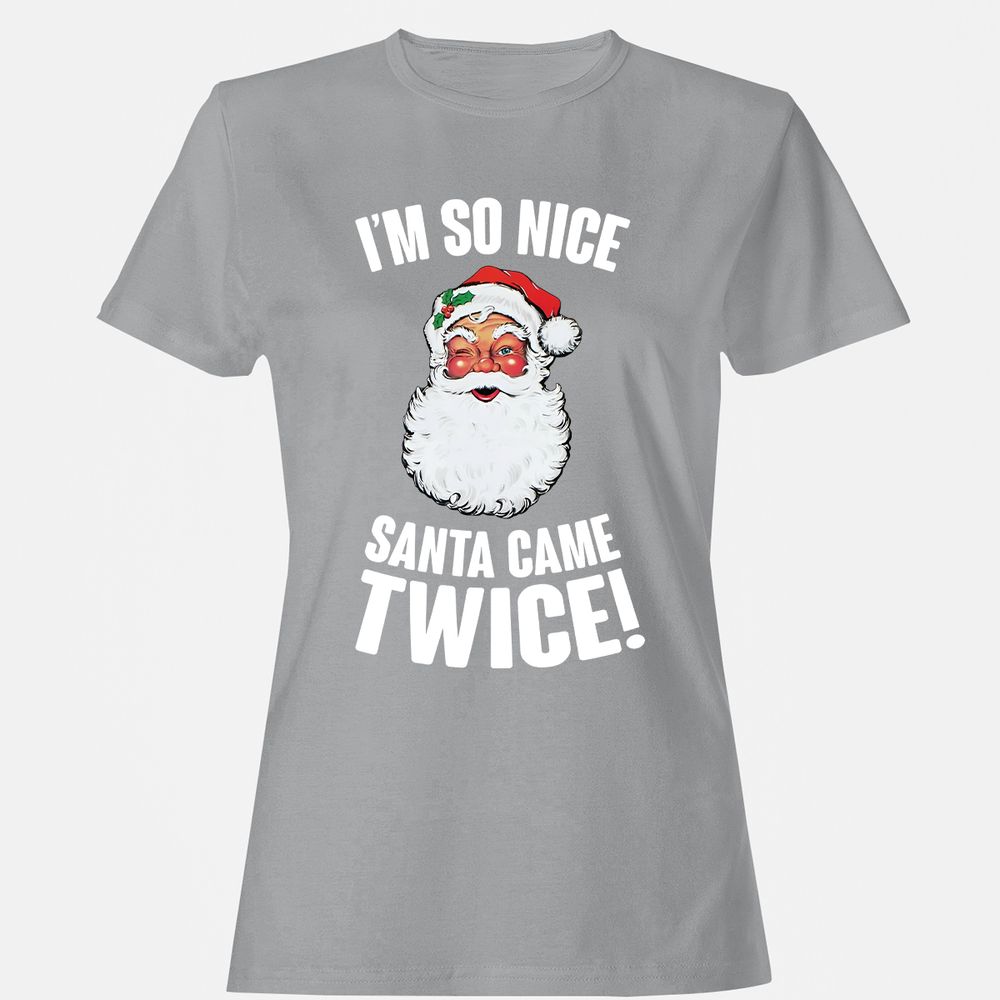 I'm So Nice Santa Came Twice! - Sport Grey - 15
