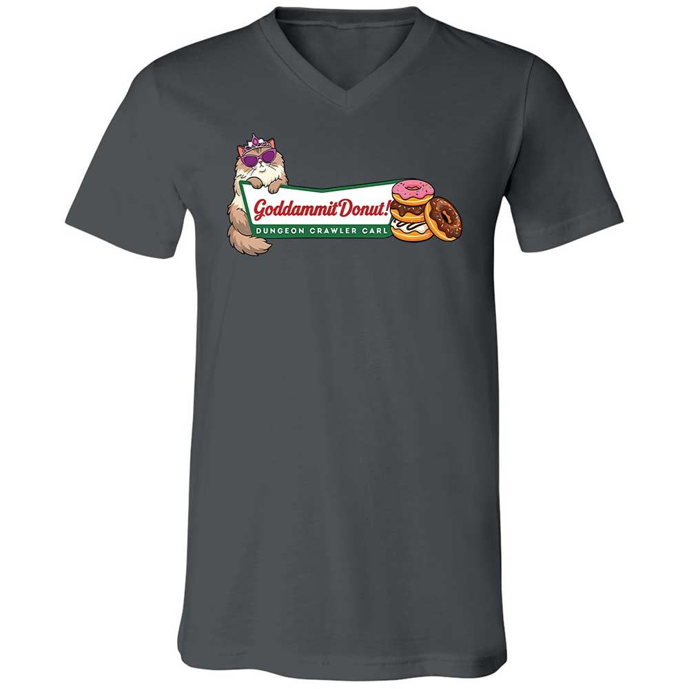Unisex V-Neck T-Shirt - 1D8E95F4 - Asphalt - 16