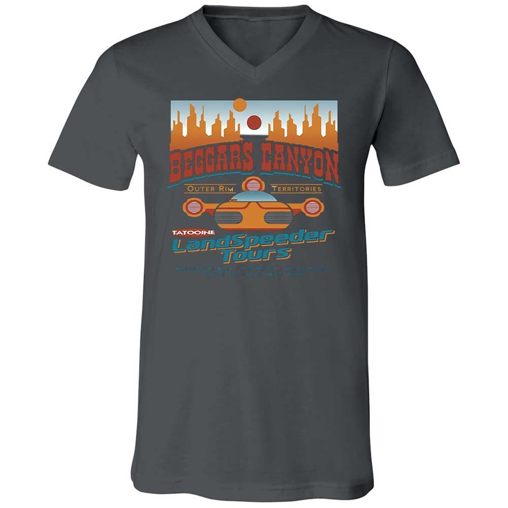 Unisex V-Neck T-Shirt - AY82KZ6U - Asphalt - 16