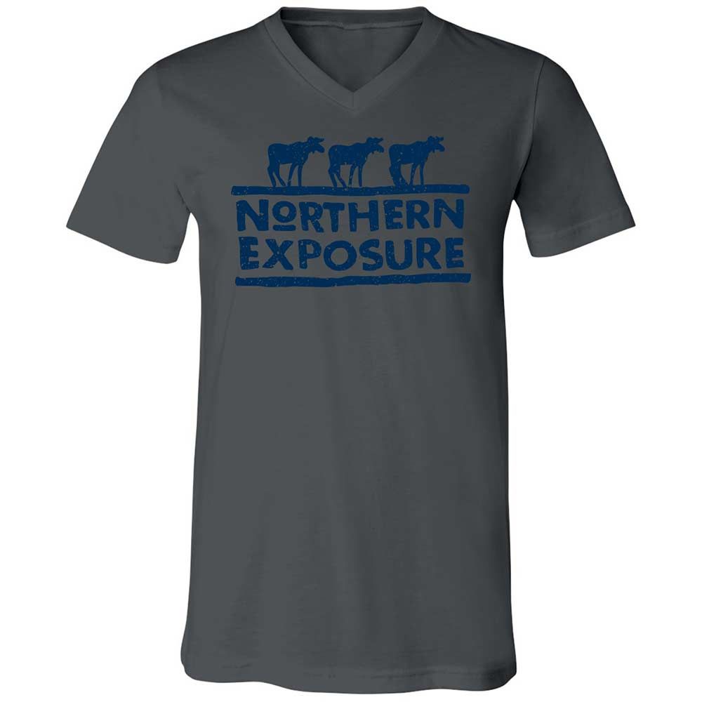 Unisex V-Neck T-Shirt - A4ZF2DLV - Asphalt - 16