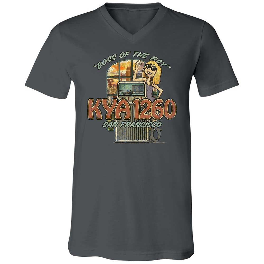 Unisex V-Neck T-Shirt - KR8AK6H4 - Asphalt - 16