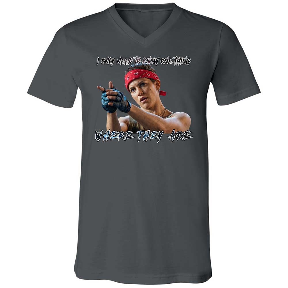 Unisex V-Neck T-Shirt - HF3YK7CA - Asphalt - 16