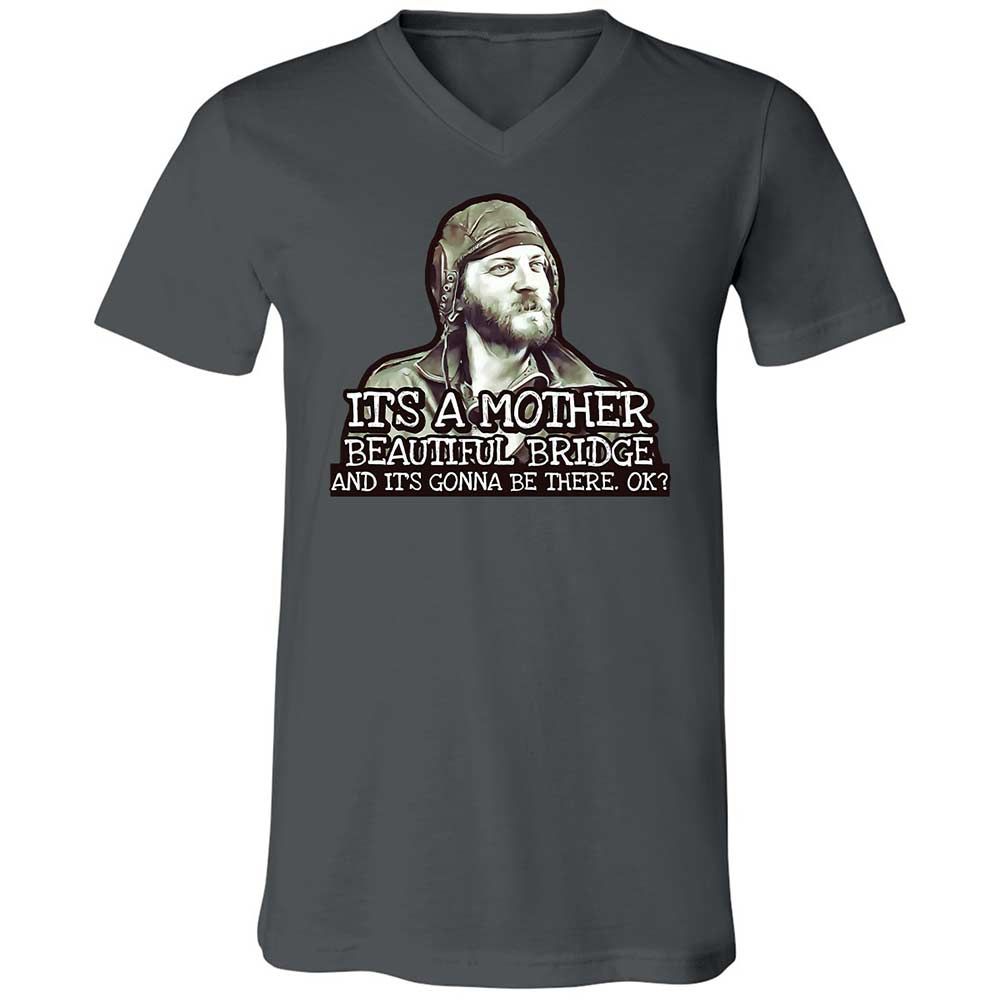Unisex V-Neck T-Shirt - SF9JU4QY - Asphalt - 16