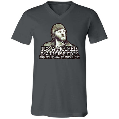 Unisex V-Neck T-Shirt - SF9JU4QY - Asphalt - 16