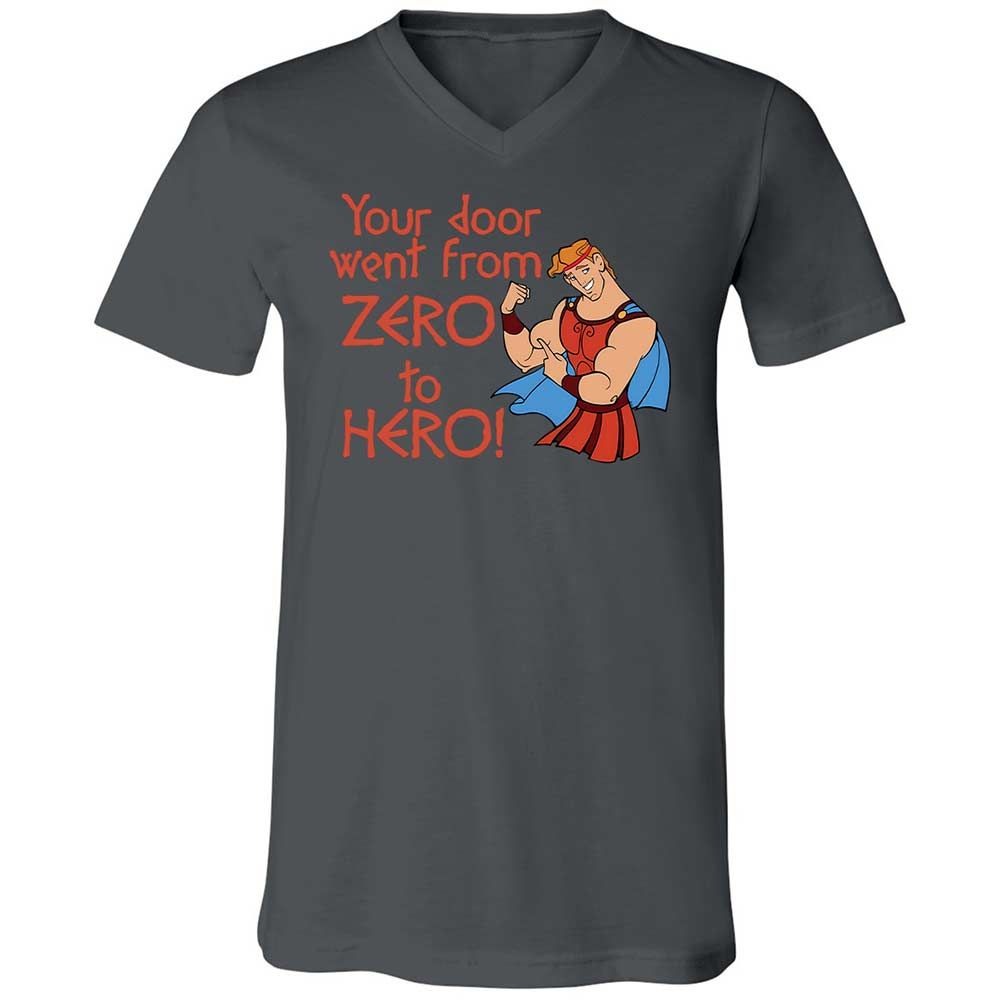 Unisex V-Neck T-Shirt - Q7UF636K - Asphalt - 16