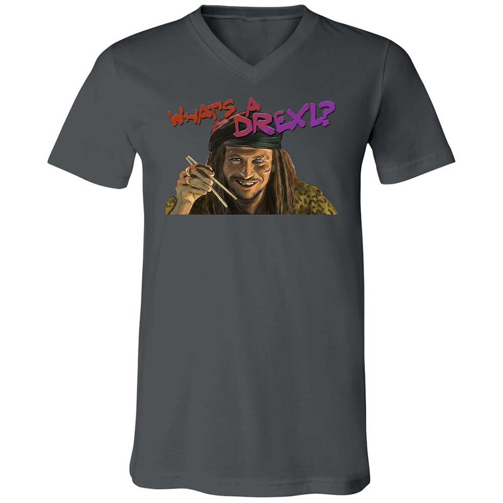 Unisex V-Neck T-Shirt - DQDPEFYW - Asphalt - 16