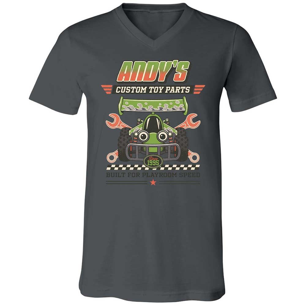 Unisex V-Neck T-Shirt - N9K7PGYB - Asphalt - 16