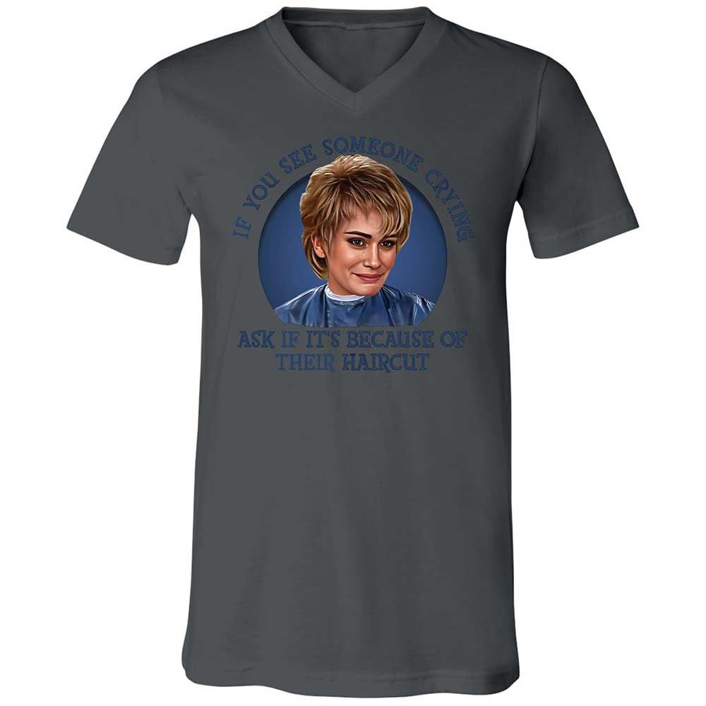Unisex V-Neck T-Shirt - 8CP7PL58 - Asphalt - 16