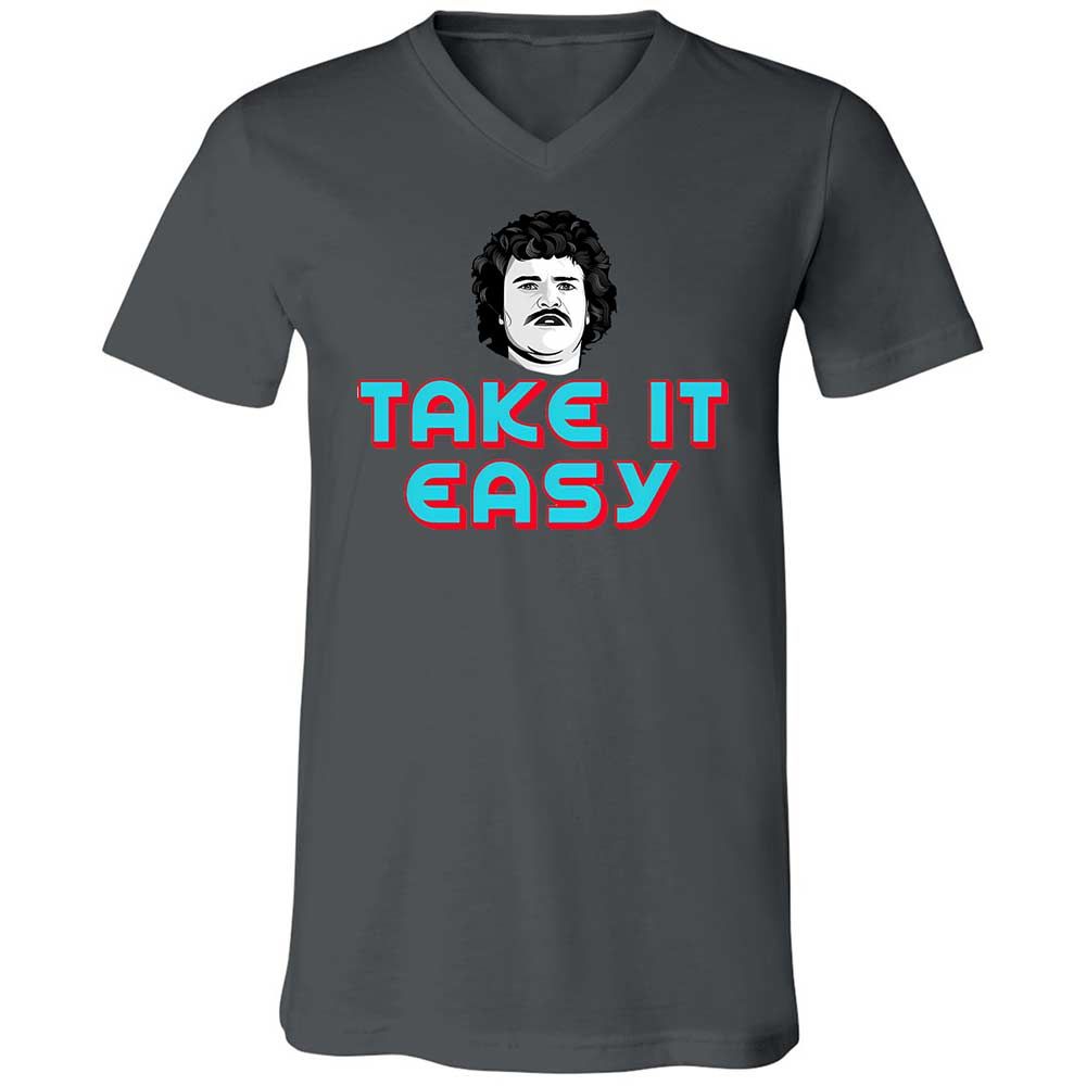 Unisex V-Neck T-Shirt - RJEEG3Y9 - Asphalt - 16