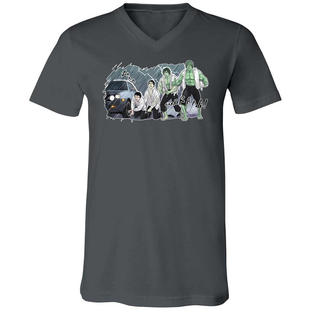 Unisex V-Neck T-Shirt - 3XU1VDUN - Asphalt - 16