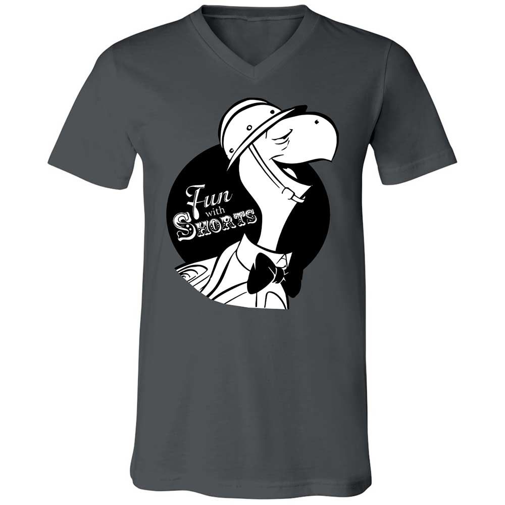 Unisex V-Neck T-Shirt - D68B4ZT9 - Asphalt - 16