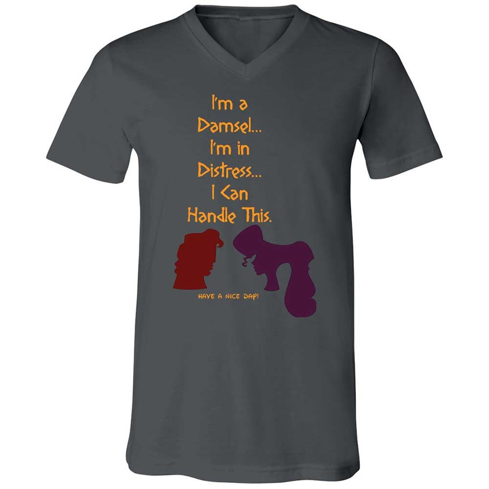 Unisex V-Neck T-Shirt - 1HN9TB3K - Asphalt - 16