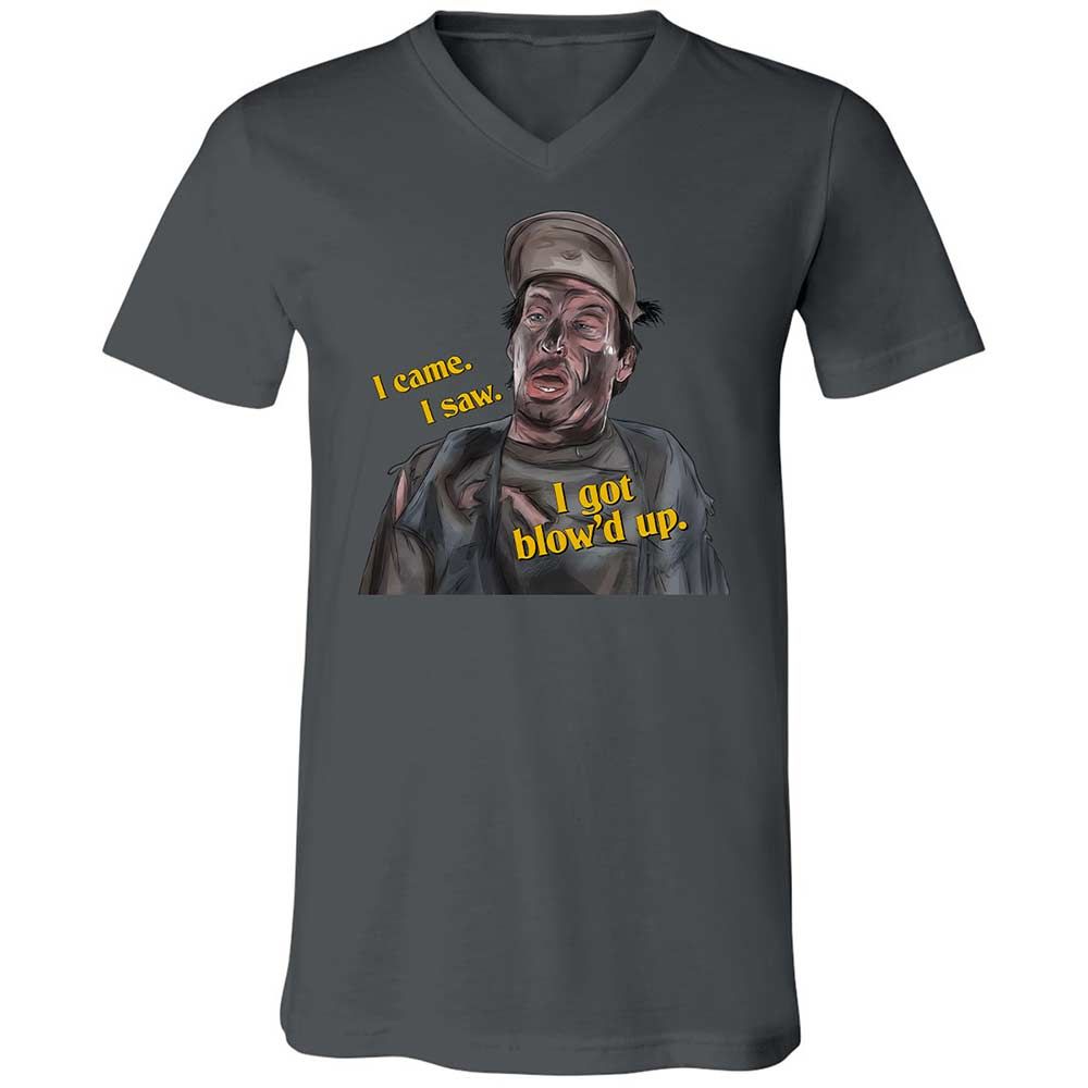 Unisex V-Neck T-Shirt - QT35AN93 - Asphalt - 16