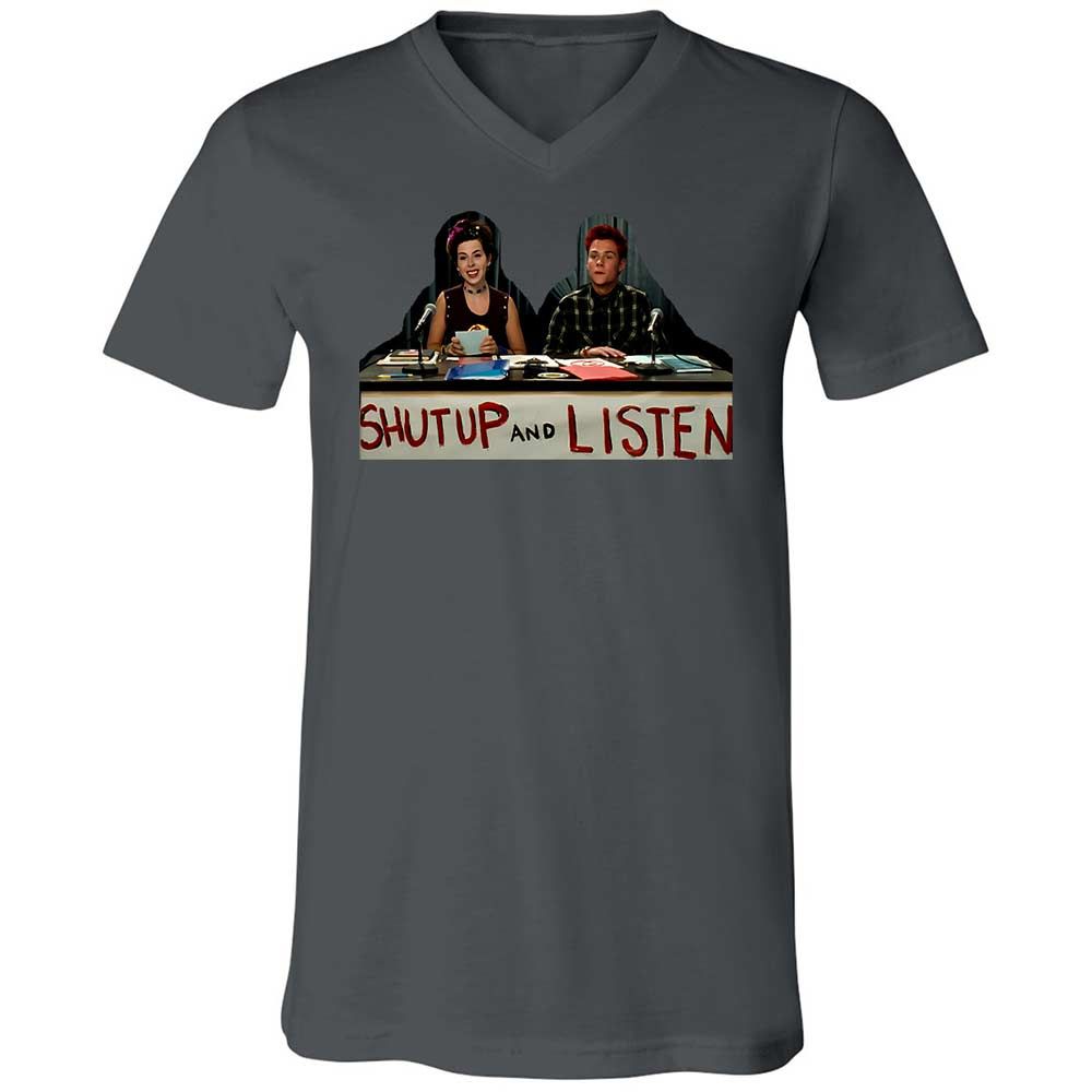 Unisex V-Neck T-Shirt - E4R5B8YE - Asphalt - 16