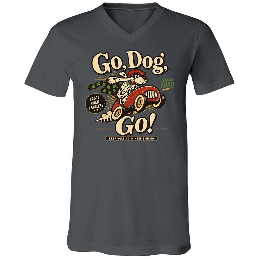 Unisex V-Neck T-Shirt - L5GDX3KP - Asphalt - 16