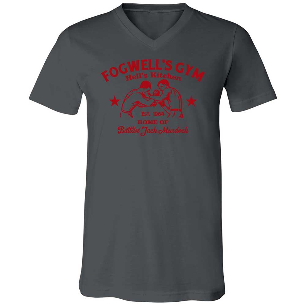 Unisex V-Neck T-Shirt - F72RK7BQ - Asphalt - 16