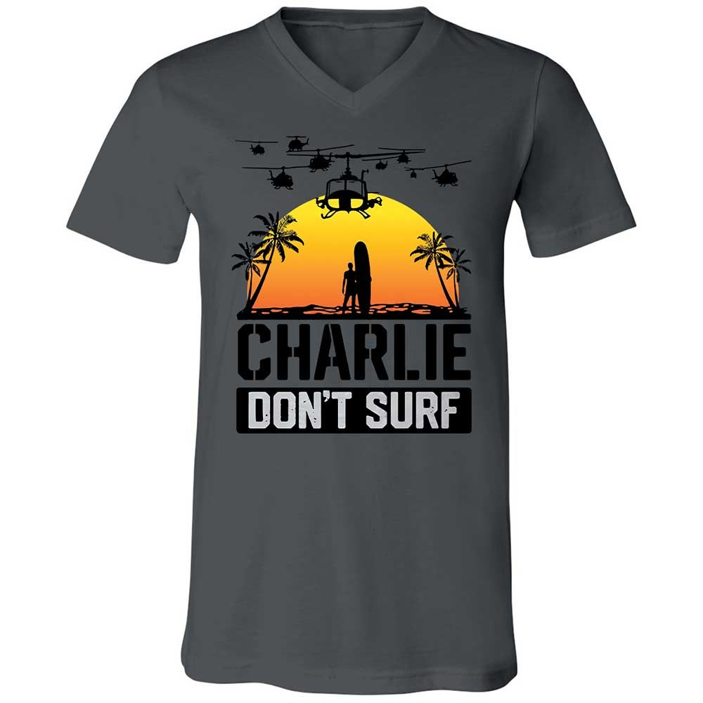 Unisex V-Neck T-Shirt - D6PE4LBV - Asphalt - 16