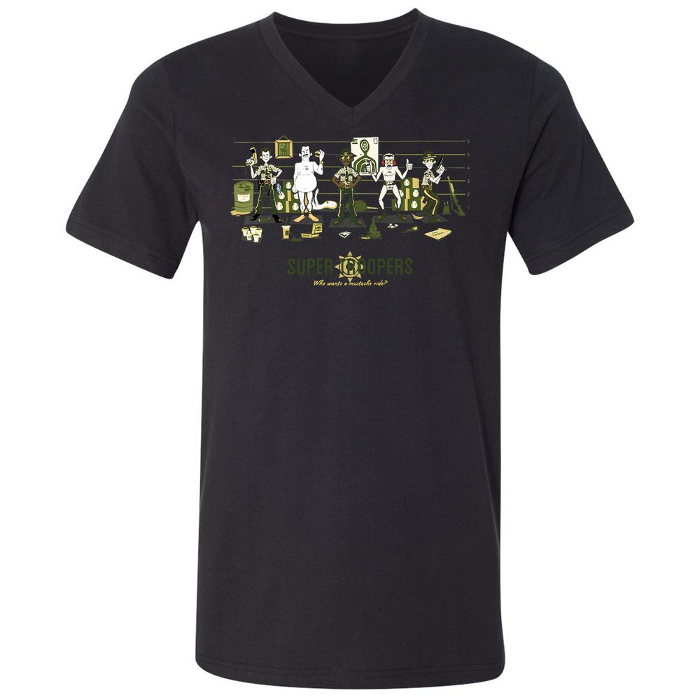 Unisex V-Neck T-Shirt - J8RQCGG5 - Black - 16