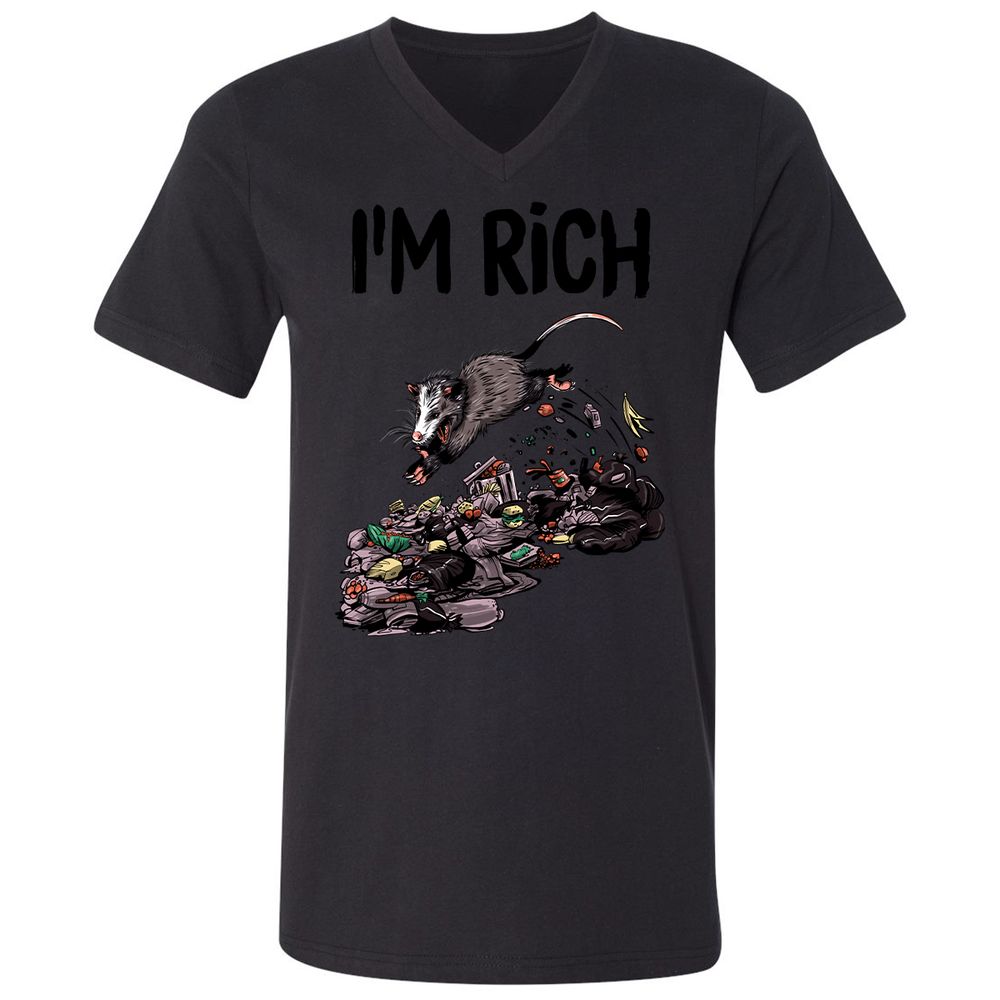 Unisex V-Neck T-Shirt - 4VMEHF7Z - Black - 16