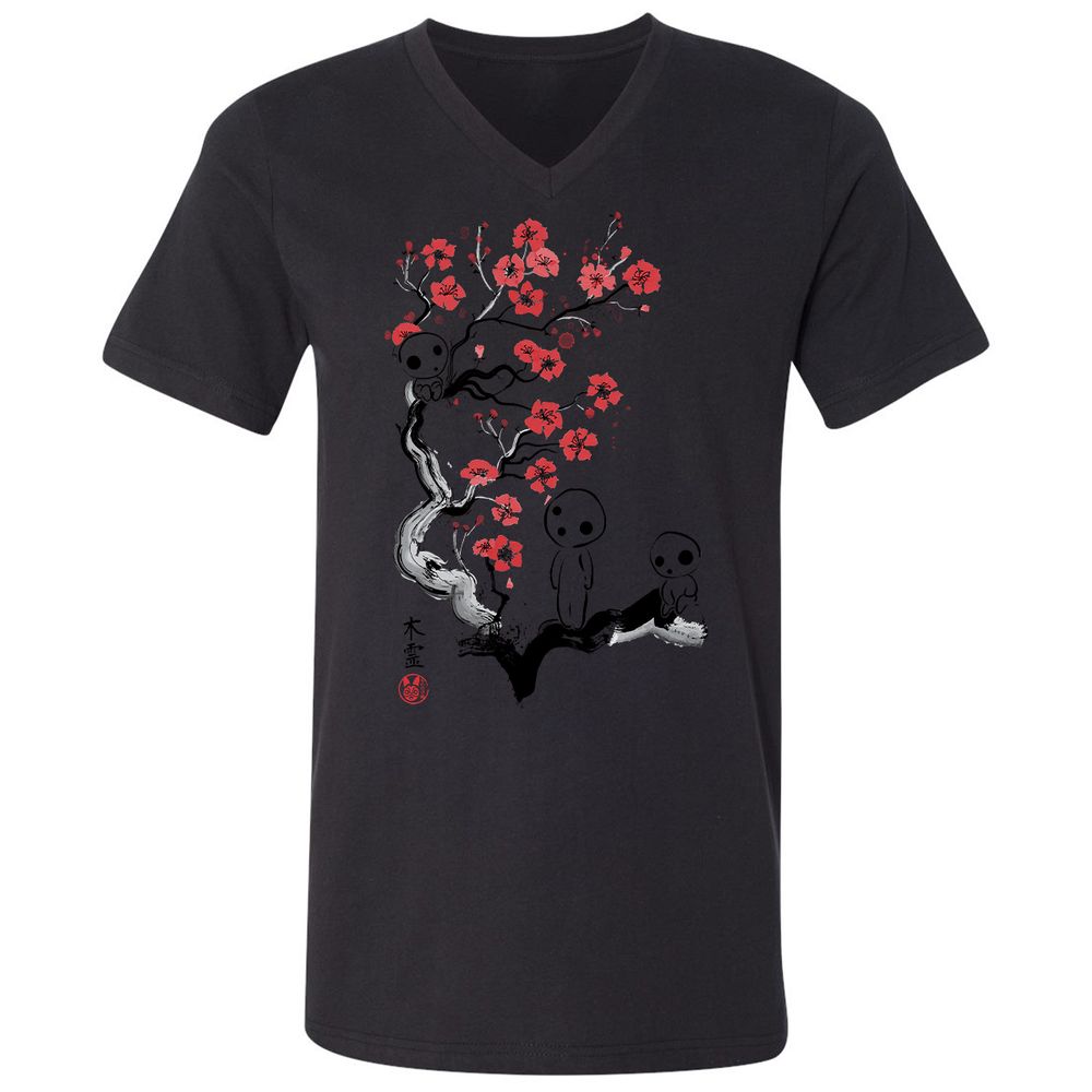 Unisex V-Neck T-Shirt - EQW956J3 - Black - 16