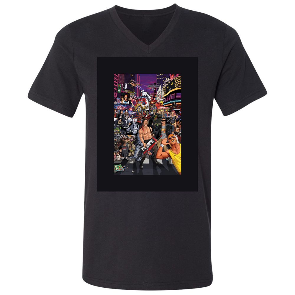 Unisex V-Neck T-Shirt - 9ZP7UPFT - Black - 16