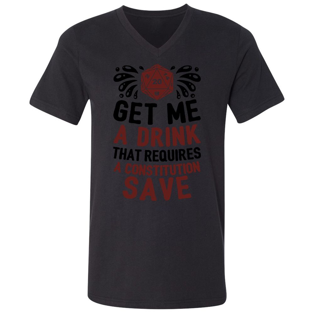 Unisex V-Neck T-Shirt - RH4HDHDR - Black - 16