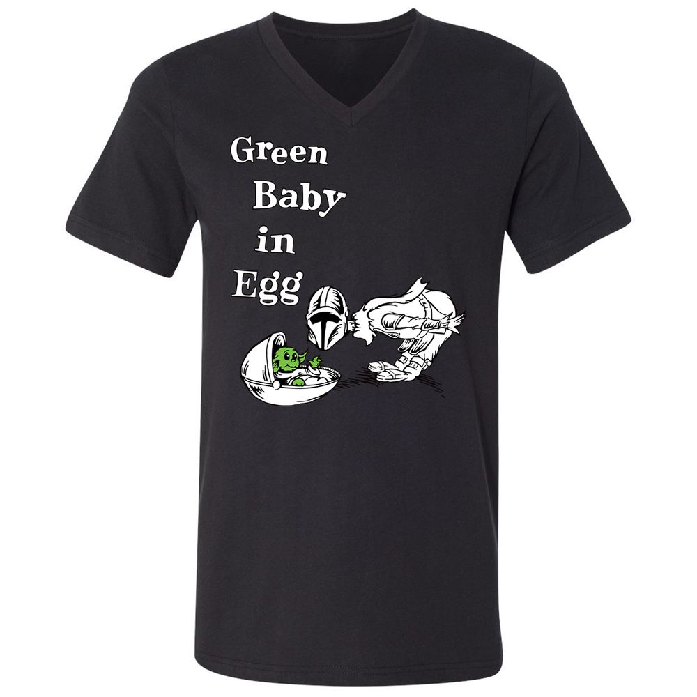 Unisex V-Neck T-Shirt - X76LAN55 - Black - 16