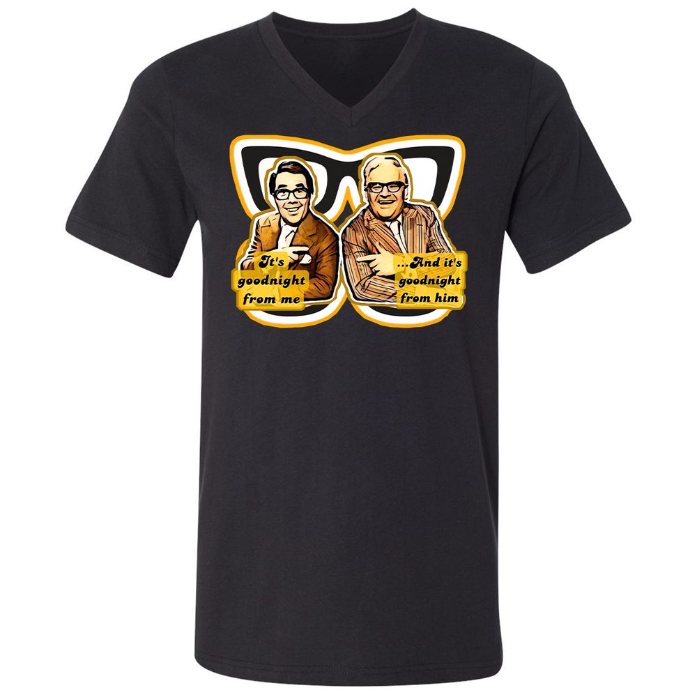 Unisex V-Neck T-Shirt - RTQX299C - Black - 16