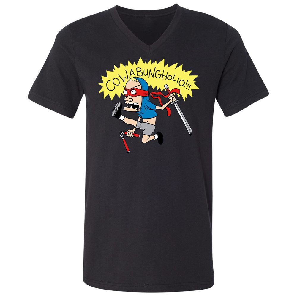 Unisex V-Neck T-Shirt - NJ2AJSK4 - Black - 16