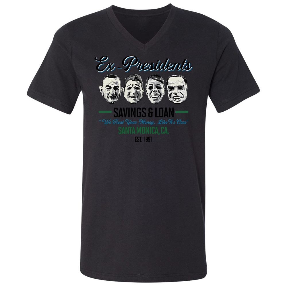 Unisex V-Neck T-Shirt - MLE5JQ85 - Black - 16