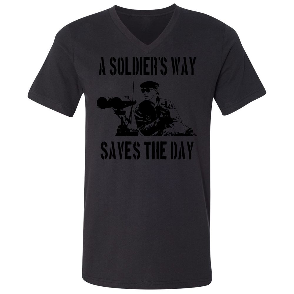 Unisex V-Neck T-Shirt - 7JSE4CU5 - Black - 16
