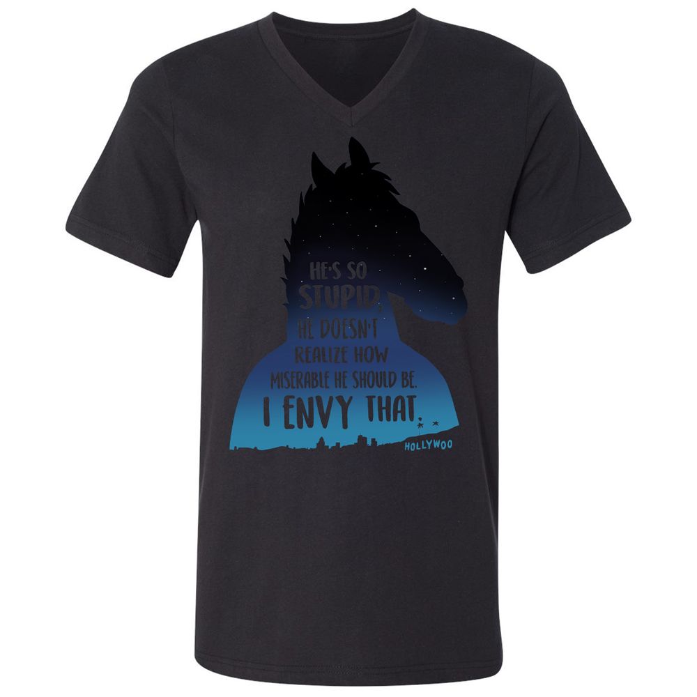 Unisex V-Neck T-Shirt - B4GKALSB - Black - 16