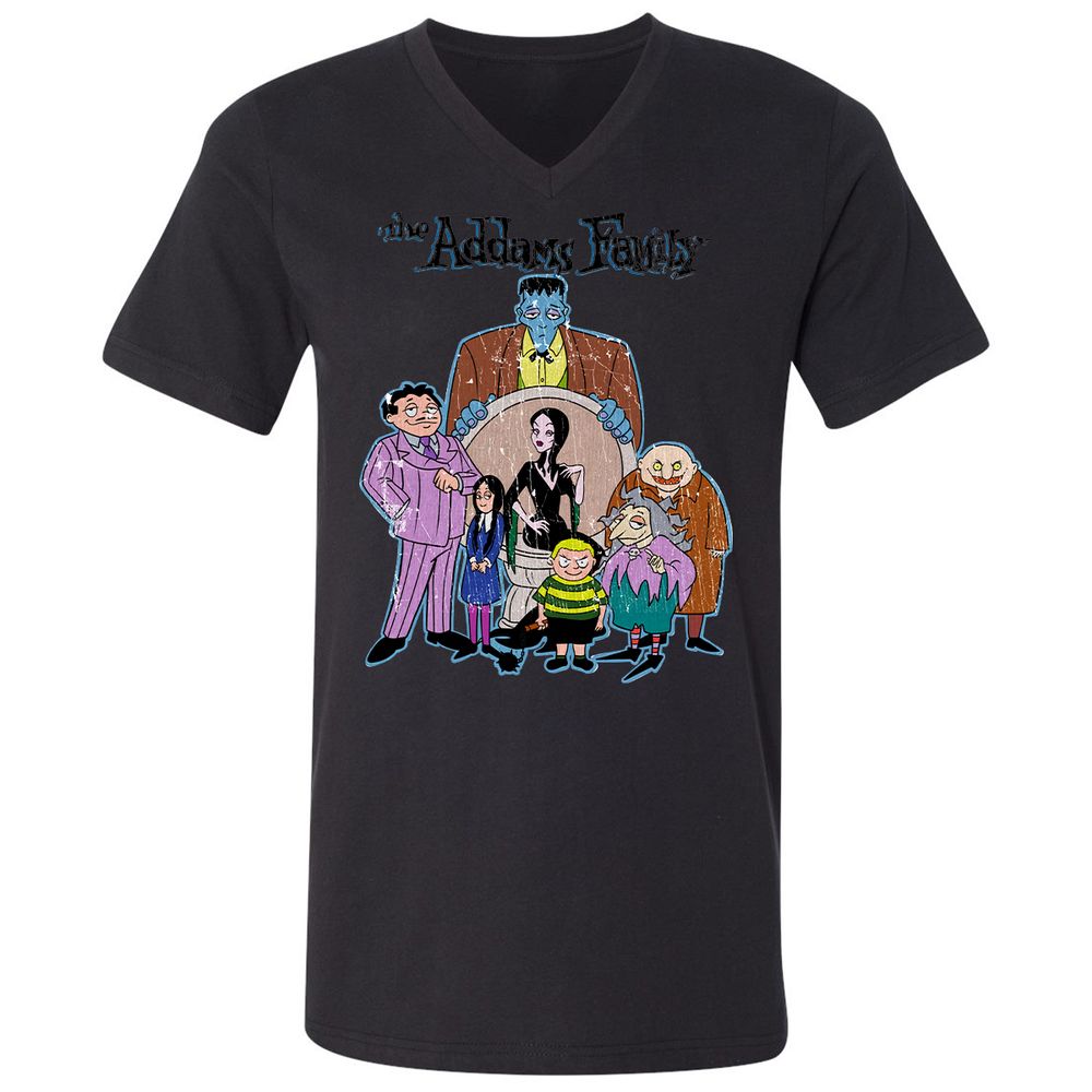 Unisex V-Neck T-Shirt - P1NZ93KD - Black - 16